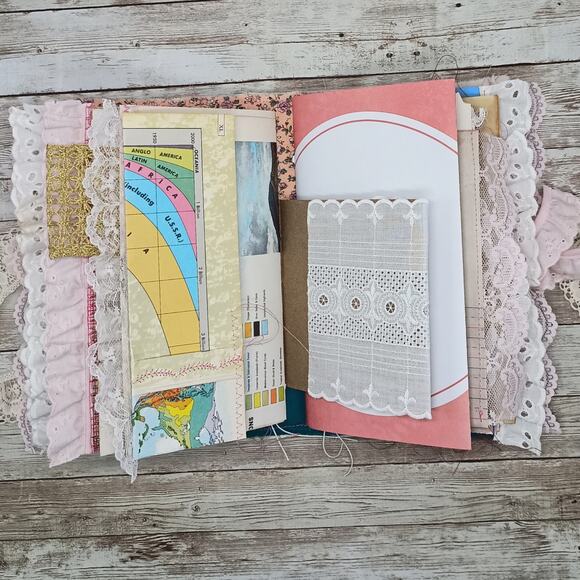 Pink Embellished Junk Journal: Flowers, Birds and Butterflies (Wish) - Picture 11 of 16